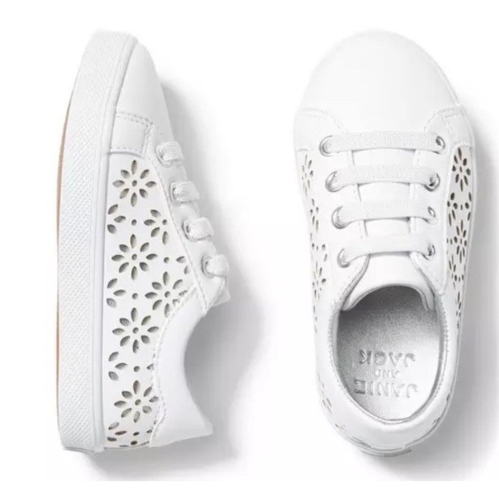New Janie & Jack Lace Sneakers Big Kids 3k White